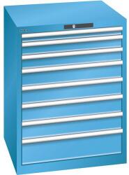 Lista műhelyfiókos szekrény, 717x725x850 mm, 8 fiók, világoskék