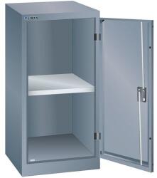 Lista műhelyszekrény polccal, 500x580x1000 mm, teherbírás 60 kg, sötétszürke