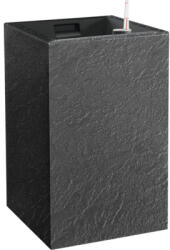 Plastkon Ghiveci cu sistem de irigare Cubico Stone plastic 27x17x42 cm antracit (4111776007)