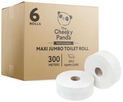 The Cheeky Panda Toalettpapír, bambusz, 2 rétegű, nagytekercses, 24, 2 cm átmérő, 300 m/tekercs, 6 tekercs, CHEEKY PANDA, fehér 76-PFMAXJRL6 (76-PFMAXJRL6)