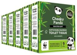 The Cheeky Panda Toalettpapír, bambusz, 3 rétegű, kistekercses, 9 tekercs, CHEEKY PANDA, fehér PFTOILT9X5 (PFTOILT9X5)