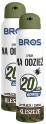 BROS Spray repelent pentru căpușe pentru îmbrăcăminte Bros - 2 x 90 ml