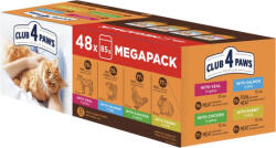 CLUB 4 PAWS Premium Megapack nedves macskaeledel (1 karton | 48 alutasak | 48 x 85 g) 4.08kg
