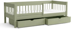  LESZANKA tömörfa gyerekágy ágyneműtartóval 90x200 - olivazöld (10000017315)
