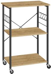  Gurulós tárolóasztal 3 polccal TAYLOR ARTISAN 60x40 cm