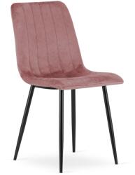  Rózsaszín étkezőszék LAVA bársony fekete lábakkal