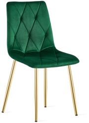  Zöld bársony étkezőszék LIBRA arany lábakkal