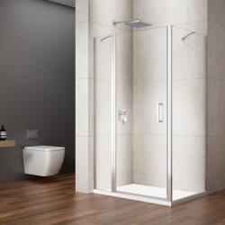 SAPHO Gelco Loro zuhanykabin nyíló zuhanyajtó fix résszel 90x80x200 cm átlátszó üveg, króm profil GN4690-03 (GN4690-03)