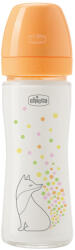 Chicco Üvegből készült cumisüveg Perfect Easy 240 ml, lassú szilikon áramlás, lányoknak, 0m+