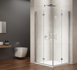 SAPHO Gelco Loro harmonika ajtós zuhanykabin átlátszó üveggel 90x80 cm, króm profil GN4790-03 (GN4790-03)