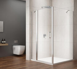 SAPHO Gelco Loro nyíló zuhanyajtó fix résszel 100x100x200 cm átlátszó üveg, króm profil GN4610-01 (GN4610-01)