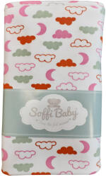 Soffi Baby Baby takaró pamut dupla rózsaszín felhők 75x100cm - babycenter-online