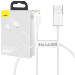 Baseus Superior Series USB-Lightning kábel, 2, 4 A, 0, 25 m (fehér)