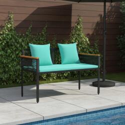 vidaXL Kerti pad Fekete és Türkiz 117 x 54 x 74.5 cm polirattan (42025242)