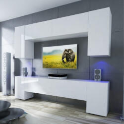 Intenso Concept-25 nappali faliszekrény sor - 240 cm (magasfényű fehér)