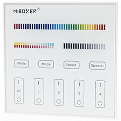 MiLight T4-W Group Control csoport (4 zóna) fali távirányító panel RGB+CCT LED szalaghoz (230V) (MiLight T4 AC180-240V RGB+CCT panel remote white)