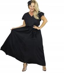 Agrafka Hosszú, övvel megkötős, rövid ujjú, fodros Celina ruha 46/48-as méret (5902601714476)