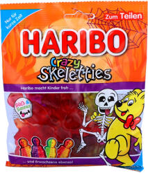 HARIBO Crazy Skeletties Gyümölcs Gumicukor Halloween Csontvázak 160g Németországból De