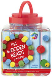 Grafix Moxy színes fából készült gyöngyök vödörben, piros Grafix CA100114-1