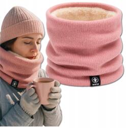 EdiBazzar Csősál meleg bélelt téli sál rózsaszín alagút női téli nyak tubus (Komin Tunel Różowy Na Szyję Zimowy Ciepły)