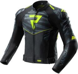 Rebelhorn Geacă de motocicletă din piele Rebelhorn Vandal 2 negru-gri-galben fluo (PBRH-LJ-VANDAL-2_27)