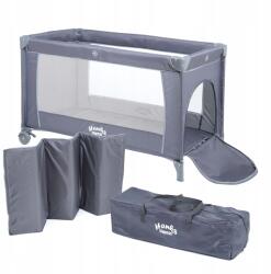 HanksKids Hanks Kids utazóágy 73 x 126 cm szürke Robusztus Kivitelezés (PP-TYPEB DARK GRAY)
