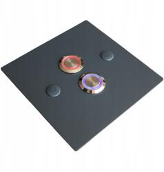 MT3CH Dupla kaputelefon csengő gomb Fém Led 9/12/24/230V 10x10 antracit (MR/P/12A)