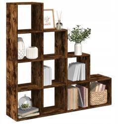 vidaXL könyvespolc válaszfal, 4 szint, füstös tölgy, 131, 5x29x131, 5 cm (857971)