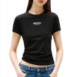 Tommy Hilfiger Slim Essential Logo póló, fekete, női, L