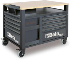 Beta RSC28-A SuperTank szerszámkocsi fa munkalappal és 10 fiókkal ÜRES antracit (028003007)