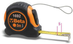 Beta 1692HS Mérőszalag, ütésálló bimateriál ABS-ház, acélszalag, pontossági osztály: II 5m (016924055)