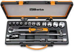 Beta 920A/C12 17 részes készlet 12 dugókulcs és 5 tartozék fémdobozban (009200931)