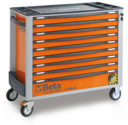 Beta BW 2400S-XLO9/E-XXL 9 fiókos szerszámkocsi borulásgátló rendszerrel, hosszú modell, 716 darabos szerszámkészlettel narancs (024006254)
