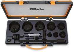 Beta 450/C15 Bimetall-koronafúrókészlet villanyszerelőknek, Ø 16 - 20 - 25 - 32 - 40 - 51 - 60 - 65 - 70 mm fémtáskában (004500313)