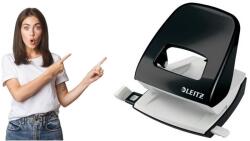 Leitz Lyukasztó Leitz 5008 (30k) fekete metál (2824390)