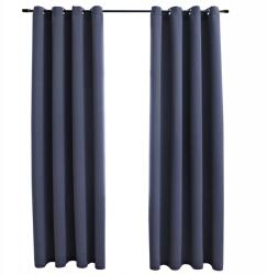 VidaXL Sötétítő függöny fém karikákkal, 2 db, antracit (134418)