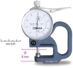 Beta 1659 Mérőórás vastagságmérő, pontosság 0.01 mm 0-10mm (016590001)