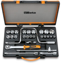 Beta 920B/C21 26 részes készlet 21 dugókulcs és 5 tartozék fémdobozban (009200953)