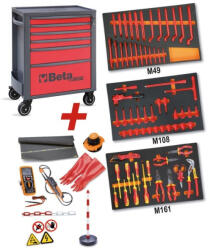 Beta 2400 RSC24/6-VEM 6 fiókos szerszámkocsi és 81 darabos szerszámkészlet hibrid és elektromos gépjárművek javításához és karbantartásához (024004016)