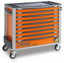Beta BW 2400S-XLO9/E-XL 9 fiókos szerszámkocsi borulásgátló rendszerrel, hosszú modell, 487 darabos szerszámkészlettel narancs (024006251)