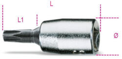 Beta 900TX 30 1/4"-os Torx®-imbusz Dugókulcs, krómozott, fekete hegyek T30 (009000726)