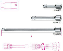 Beta 910AN/125 3/8-os gömbvégű toldó 125mm (009100828)