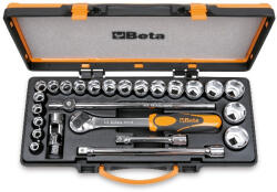 Beta 920B/C20 25 részes készlet 20 dugókulcs és 5 tartozék fémdobozban (009200949)