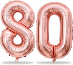 Party Collection Lufik 80. születésnapra, szín arany rózsaszín 8-as és 0-ás szám 100 cm