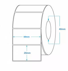 Value Tekercses PAPÍR címke 25x60 mm 2500 db/tekercs (CIM25X60_)