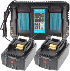 AccuCell Helyettesítő akku BL18500 18V 5, 0Ah 2db + 2-foglalatos töltő Makita Li-ion