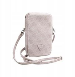 GUESS Pu 4G háromszög logós telefontok cipzárral, rózsaszín (GUWBZP4GFTSP)