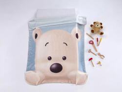 MORA babapléd maci mintával - 80×110 cm, világoskék