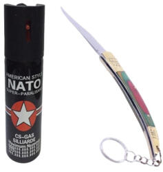 DEPOX Set spray cu piper si cutit model spaniol 18 cm, auto-aparare, 90 ml (0201)