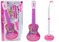 LEAN Toys Elektromos gitár állvány mikrofonnal Akkumulátoros szett Rózsaszín Lean Toys (20895)
